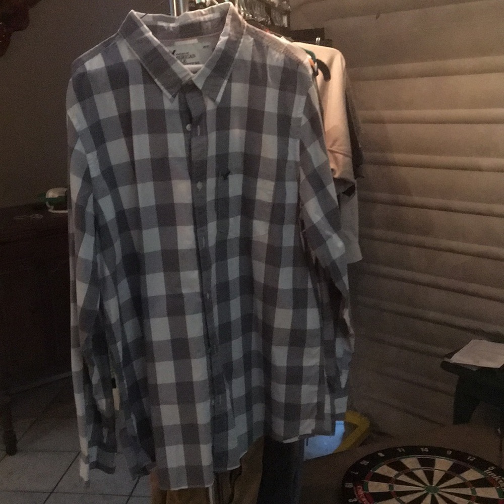 American Eagle Long Sleeve Plaid Shirt